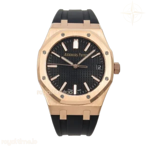 Audemars Piguet Royal Oak 41mm 15510 RG APSF Black Dial on Black Rubber Strap SA4302