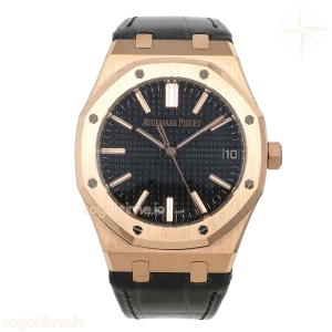 Audemars Piguet Royal Oak 41mm 15510 RG DDF Black Dial on Blue Leather Strap DD4302 (Weighted)