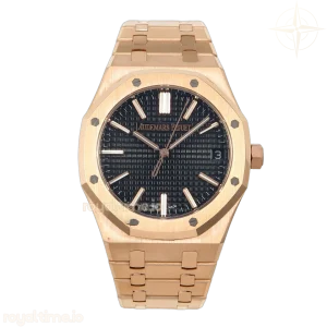 Audemars Piguet Royal Oak 41mm 15510 RG DDF Black Dial on RG Bracelet DD4302 50th Anniversary (Weighted)