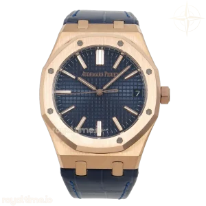 Audemars Piguet Royal Oak 41mm 15510 RG DDF Blue Dial on Blue Leather Strap DD4302 (Weighted)