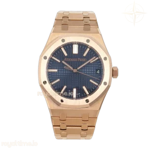 Audemars Piguet Royal Oak 41mm 15510 RG DDF Blue Textured Dial on RG Bracelet SA4302 (Weighted)