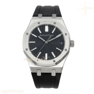 Audemars Piguet Royal Oak 41mm 15510 SS DDF Black Dial on Black Rubber Strap DD4302