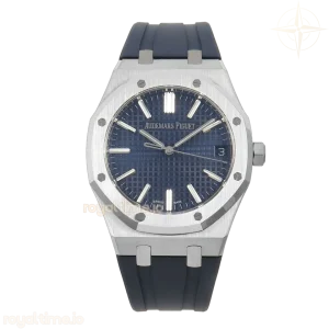 Audemars Piguet Royal Oak 41mm 15510 SS DDF Blue Dial on Blue Rubber Strap DD4302