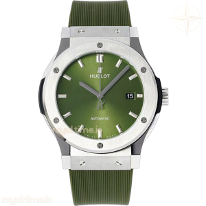 Hublot Classic Fusion Automatic 42mm Green Dial on Rubber Strap
