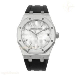Audemars Piguet Royal Oak 41mm 15510 SS DDF White Dial on Black Rubber Strap DD4302