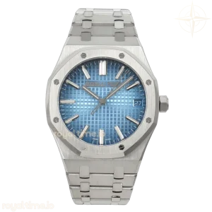 Audemars Piguet Royal Oak 41mm 15510BC SS ZF Ice Blue Textured Dial on SS Bracelet SA4302 V3