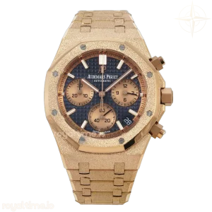 Audemars Piguet Royal Oak Chrono 26240 Frosted RG APSF Blue Dial on RG Bracelet SA4401 (26239)