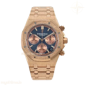 Audemars Piguet Royal Oak Chrono 26240 Frosted RG DDF Blue Dial on RG Bracelet DD4401