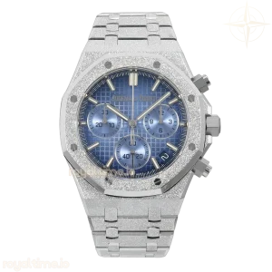 Audemars Piguet Royal Oak Chrono 26240 Frosted SS DDF Ice Blue Dial on Bracelet DD4401 (SW Dial)