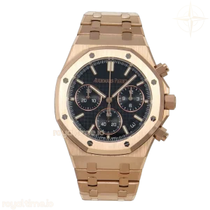 Audemars Piguet Royal Oak Chrono 26240 RG DDF Black Dial on RG Bracelet DD4401 Gain Weight (SW Dial)