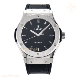 Hublot Classic Fusion Bang 42mm HBF Black Dial on Black Leather Strap A2892