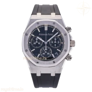Audemars Piguet Royal Oak Chrono 26240 SS DDF Black Dial on Black Rubber Strap DD4401 (50th Anniversary)