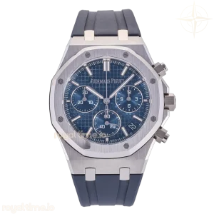 Audemars Piguet Royal Oak Chrono 26240 SS DDF Blue Dial on Blue Rubber Strap DD4401 (50th Anniversary)