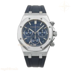 Audemars Piguet Royal Oak Chrono 26240 SS DDF Blue Dial on Blue Rubber Strap DD4401 (SW Dial)