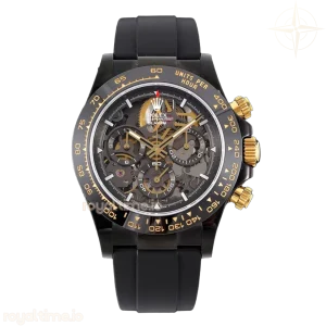 Blaken Daytona Skeleton Dial in PVD on Black Rubber Strap