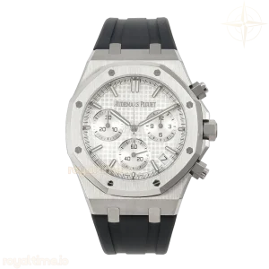 Audemars Piguet Royal Oak Chrono 26240 SS DDF White Dial on Black Rubber Strap DD4401 (SW Dial)
