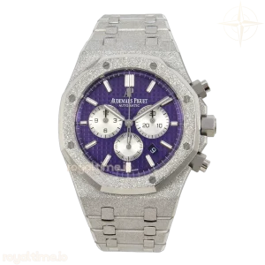 Audemars Piguet Royal Oak Chrono 26331 Frosted SS APSF Purple/White Dial on Bracelet A2385