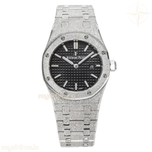 Audemars Piguet Royal Oak Frosted Gold Quartz Black Dial