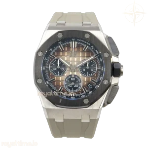 Audemars Piguet Royal Oak Offshore 26420 SS Ceramic Bezel APSF Smoked Dial on Gray Rubber Strap SA4401