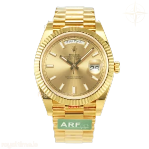DayDate 40 228238 ARF 904L Steel Gold Stick Dial on President Bracelet VR3255