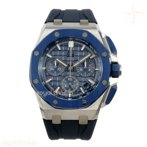 Audemars Piguet Royal Oak Offshore 43mm 26420 Ceramic Bezel SS DDF Blue Dial On Blue Rubber Strap DD4401