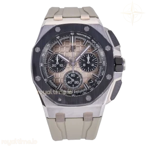 Audemars Piguet Royal Oak Offshore 43mm 26420so SS DDF Smoked Dial on Gray Rubber Strap DD4401