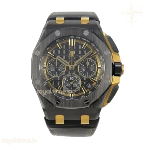 Audemars Piguet Royal Oak Offshore 43mm Ceramic/YG APPF Black Dial on Black Leather Strap AA4401