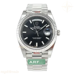 DayDate 40 228239 ARF 904L Steel Black Dial on President Bracelet VR3255