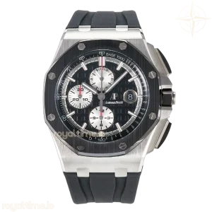 Audemars Piguet Royal Oak Offshore 44mm Black Ceramic SS TKF Black/White Dial on Black Rubber Strap A3126