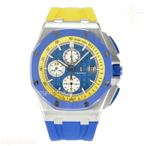 Audemars Piguet Royal Oak Offshore 44mm SS TKF Blue/Yellow Dial on Blue/Yellow Rubber Strap A3126