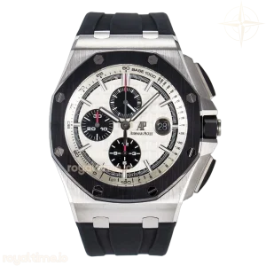 Audemars Piguet Royal Oak Offshore 44mm SS TKF White Dial on Black Rubber Strap A3126