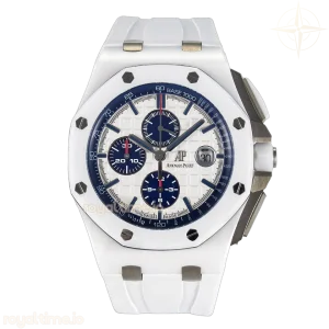Audemars Piguet Royal Oak Offshore 44mm White Ceramic TKF White Dial on White Rubber Strap A3126
