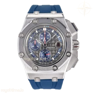 Audemars Piguet Royal Oak Offshore Schumacher SS TKF Gray/Blue Dial on Blue Rubber Strap A3126