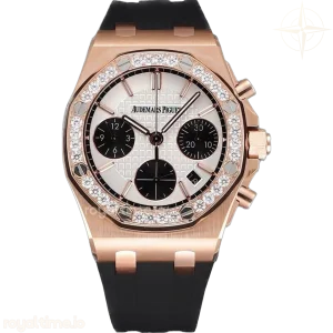 Audemars Piguet Royal Oak Offshore Selfwinding Chronograph 37mm White/Black Dial in Rose Gold