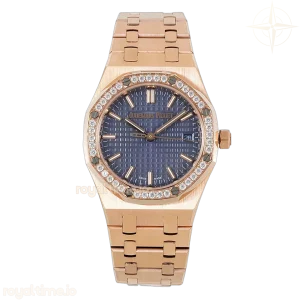 Audemars Piguet Royal Oak Selfwinding 77351OR 34mm Blue Dial in Pink Gold