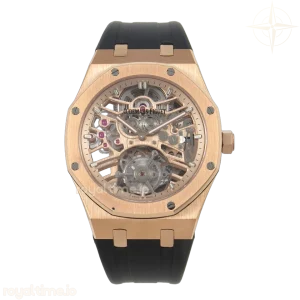 Audemars Piguet Royal Oak Skeleton Tourbillon RG 26735 APPF on Black Rubber Strap