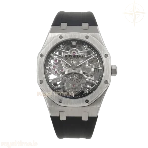 Audemars Piguet Royal Oak Skeleton Tourbillon SS 26735 APPF on Black Rubber Strap