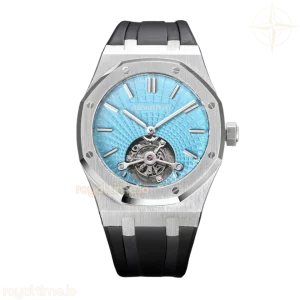 Audemars Piguet Royal Oak Tourbillon Extra-Thin Tiffany Blue Dial in Steel on Rubber Strap