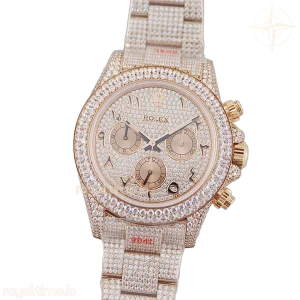 Daytona 116505 Diamond Paved Dial with Arabic Marker in Rose Gold