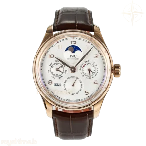 IWC IW5033 Portugieser Perpetual Calendar RG V9F White Dial on Brown Leather Strap A52610