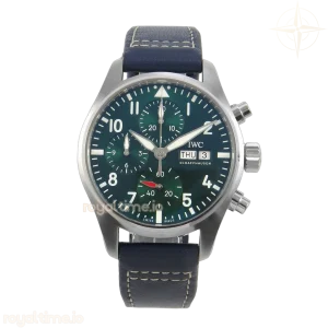 IWC Pilot Watch IW3881103 SS APSF Green Dial On Brown Leather Strap A69385