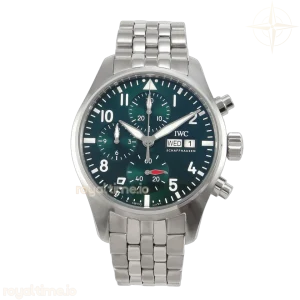IWC Pilot Watch IW3881104 SS APSF Green Dial On SS Bracelet A69385