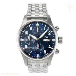 IWC Pilot’s Watch IW388102 BLSF Performance Chronograph 41mm SS Blue Dial On Stainless steel bracelet A7750 to 69385