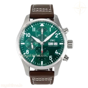 IWC Pilot’s Watch IW388104 BLSF Performance Chronograph 41mm SS Green Dial On Brown Rubber Strap A7750 to 69385