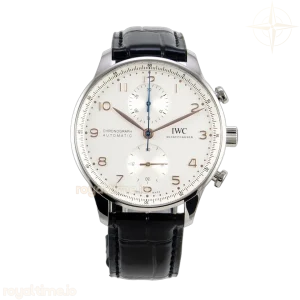 IWC Portugieser Chrono IW371604 APSF Best Edtion White/YG Dial on Black Leather Strap DD69355
