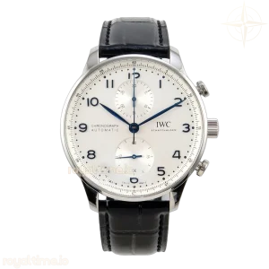 IWC Portugieser Chrono IW371605 APSF Best Edtion White/Blue Dial on Blue Leather Strap DD69355