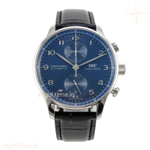 IWC Portugieser Chrono IW371606 APSF Best Edtion Blue Dial on Black Leather Strap DD69355