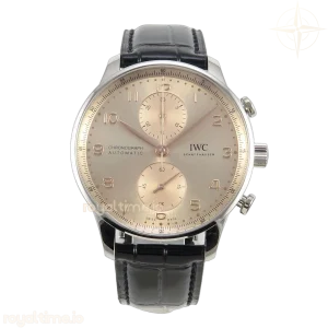 IWC Portugieser Chrono IW371624 APSF Best Edtion Gold Dial on Black Leather Strap DD69355