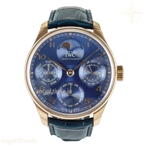 IWC Portugieser Perpetual Calendar RG 5033 APSF Blue Dial on Blue Leather Strap Style 2 A52610