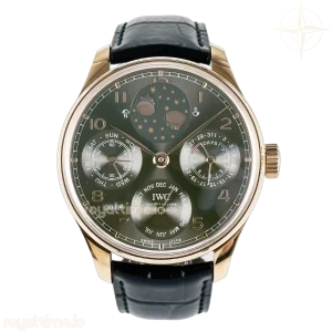 IWC Portugieser Perpetual Calendar RG 5033 APSF Gray Dial on Black Leather Strap A52610